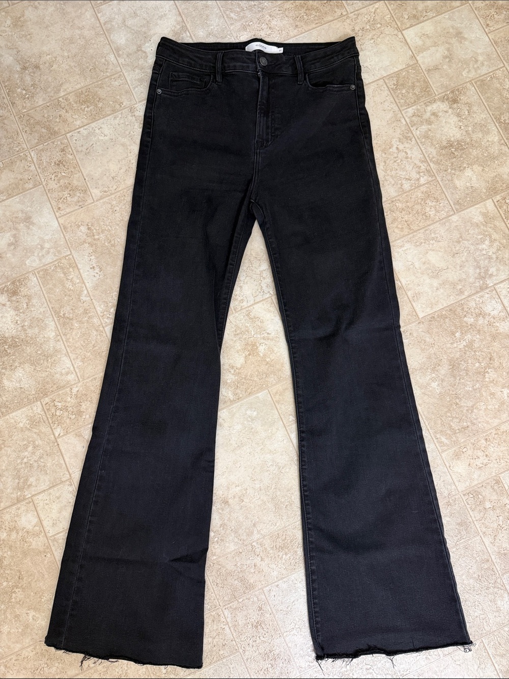 High-Rise Black Wide-Leg Jeans - Sleek Flare for Women